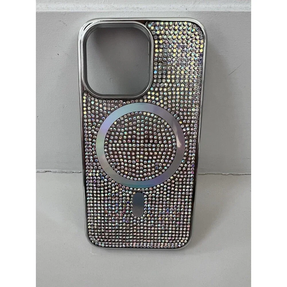 Los Angeles Boutique Luxury Rhinestone Iridescent iPhone 13 Pro Case Magsafe NEW